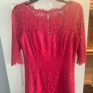 Pink lace dress from Saks